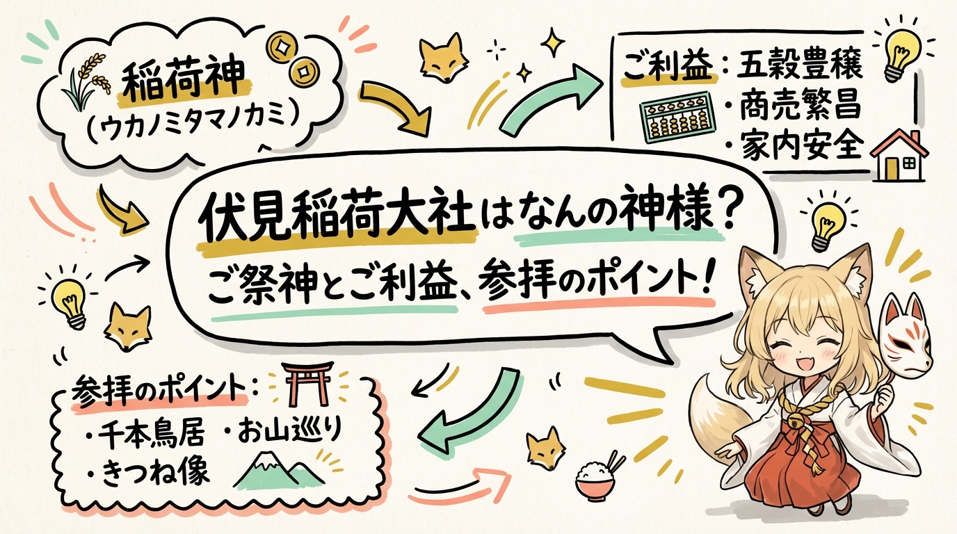 なんの神様.jp | 伏見稲荷大社はなんの神様？ご祭神とご利益、参拝のポイントまで解説（京都）