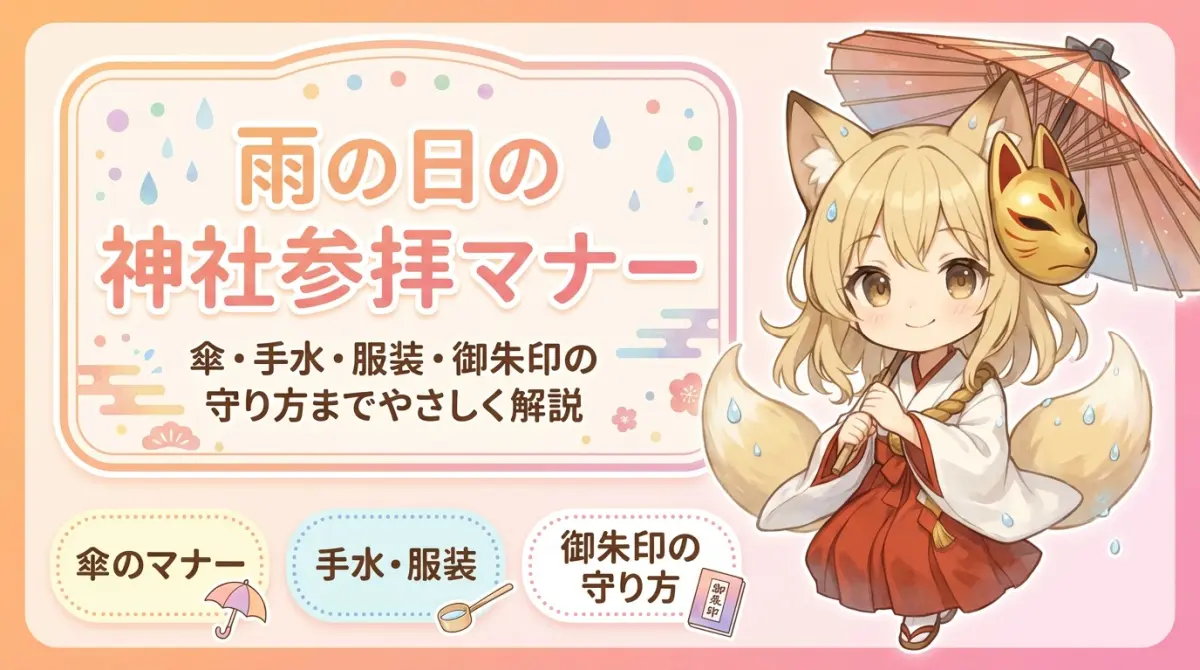 雨の日の神社参拝マナー｜傘・手水・服装・御朱印の守り方までやさしく解説