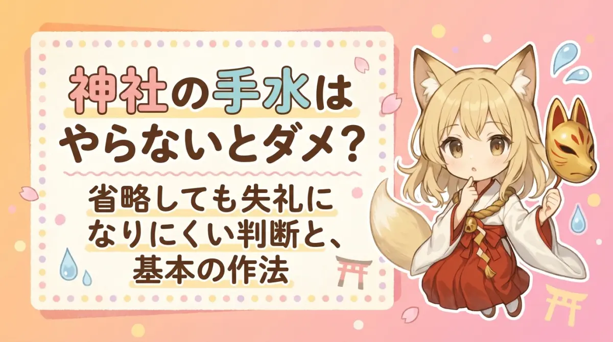 神社の手水はやらないとダメ？省略しても失礼になりにくい判断と、基本の作法