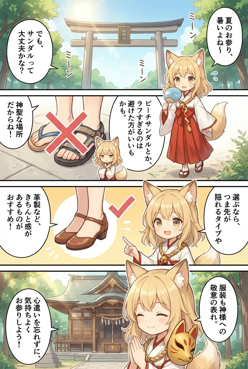 なんの神様.jp | 神社参拝は夏はサンダルでも大丈夫？失礼に見えにくい選び方