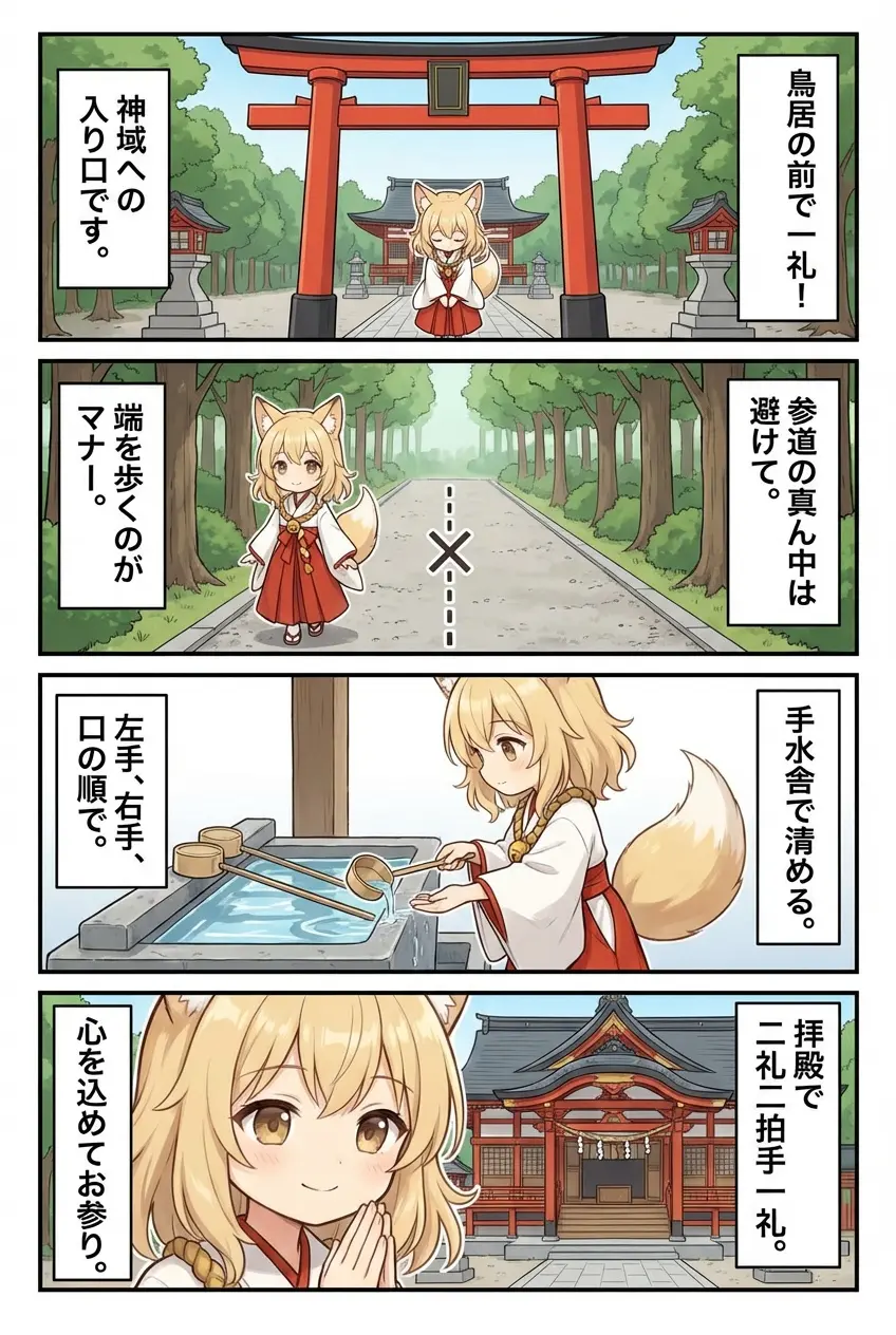 なんの神様.jp | 神社の鳥居のくぐり方｜一礼は必要？参道の歩き方・混雑時の対応までやさしく解説