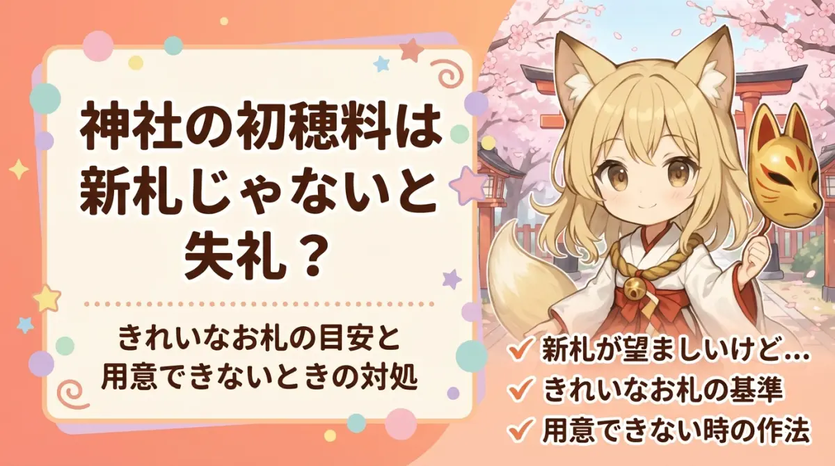 神社の初穂料は新札じゃないと失礼？きれいなお札の目安と用意できないときの対処