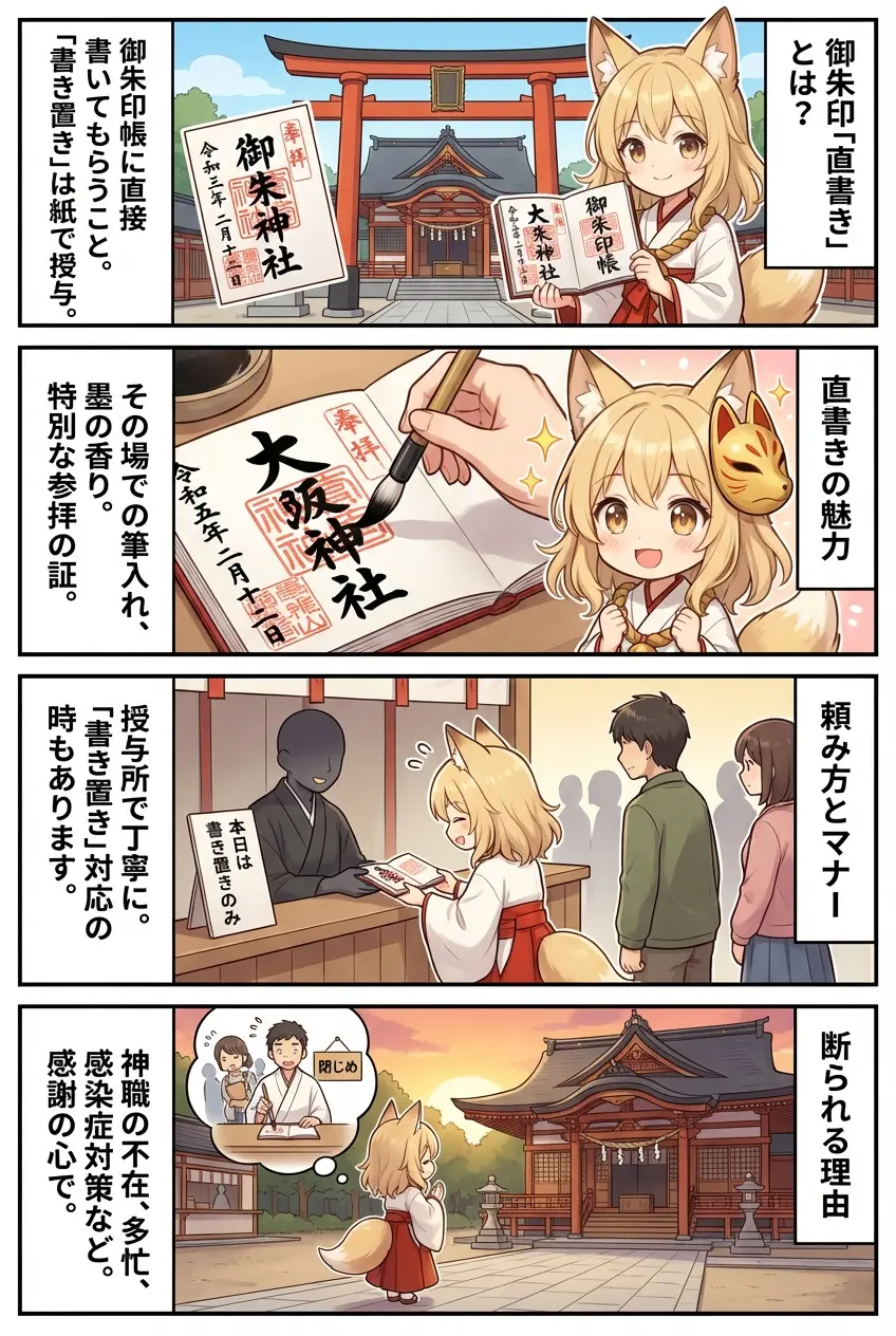 なんの神様.jp | 神社の御朱印「直書き」とは？書き置きとの違い・頼み方・断られる理由まで