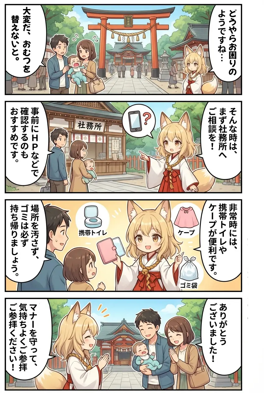 なんの神様.jp | 神社のおむつ替え台はどこ？ないときの対処と、気まずくならないマナー