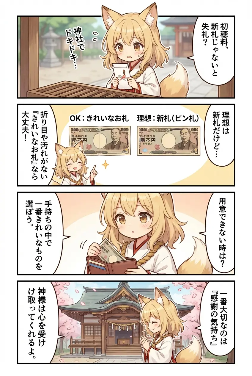 なんの神様.jp | 神社の初穂料は新札じゃないと失礼?きれいなお札の目安と用意できないときの対処 なんの神様.jp | 神社の初穂料は新札じゃないと失礼?きれいなお札の目安と用意できないときの対処